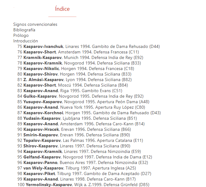 Las mejores partidas de Gari Kasparov Tomo II