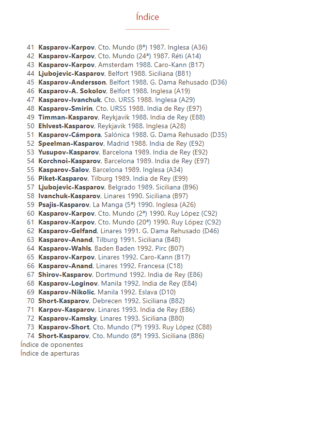 Las mejores partidas de Gari Kasparov Tomo I