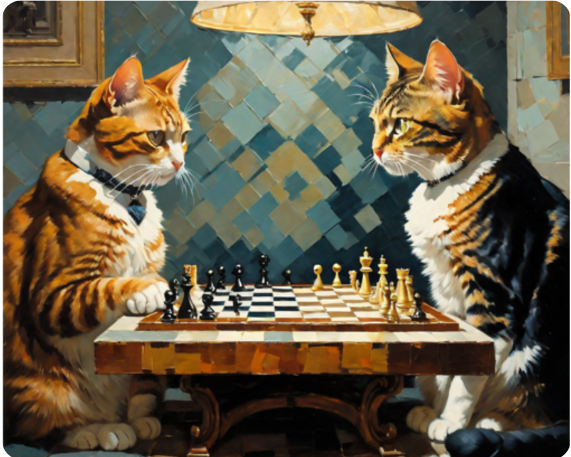 Mousepad Gatitos jugando ajedrez