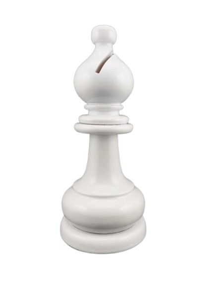 Pieza decorativa Alfil Blanco