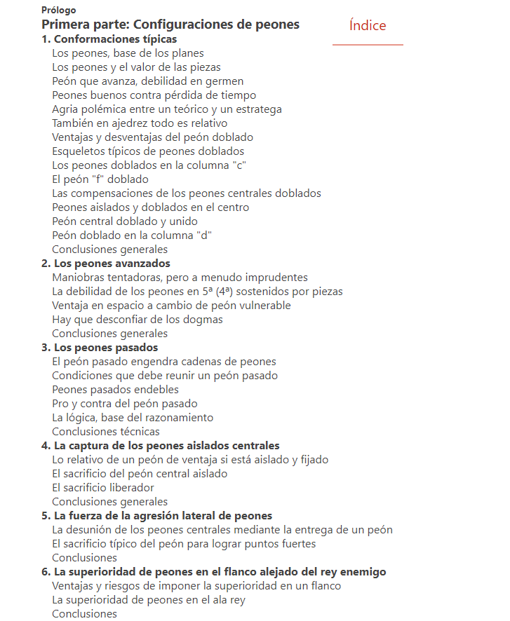 Tratado General de Ajedrez - Conformaciones de Peones